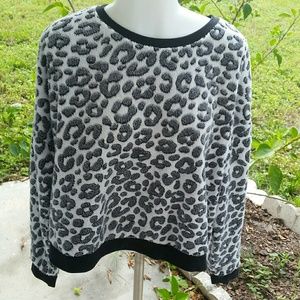 Juicy Couture Snow Leopard Print Crop Sweater